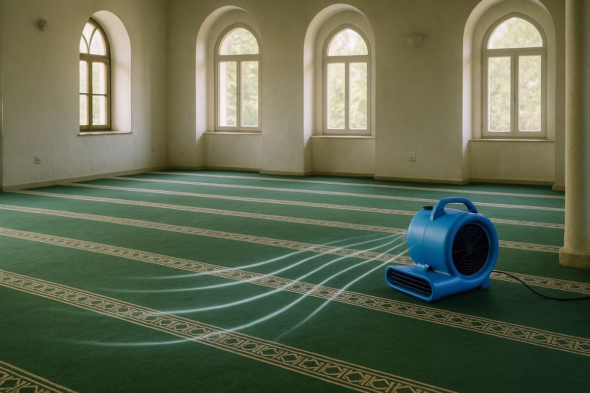 sewa kipas blower karpet untuk masjid