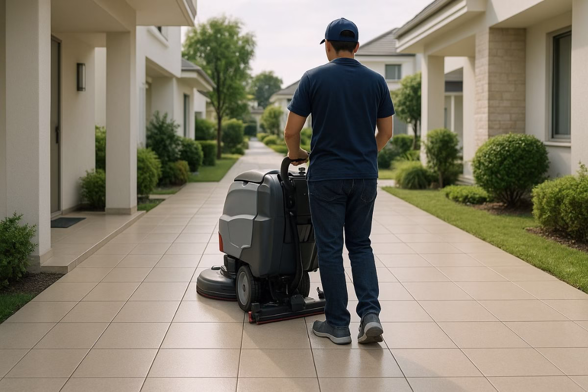 sewa mesin scrubber lantai rumah tinggal
