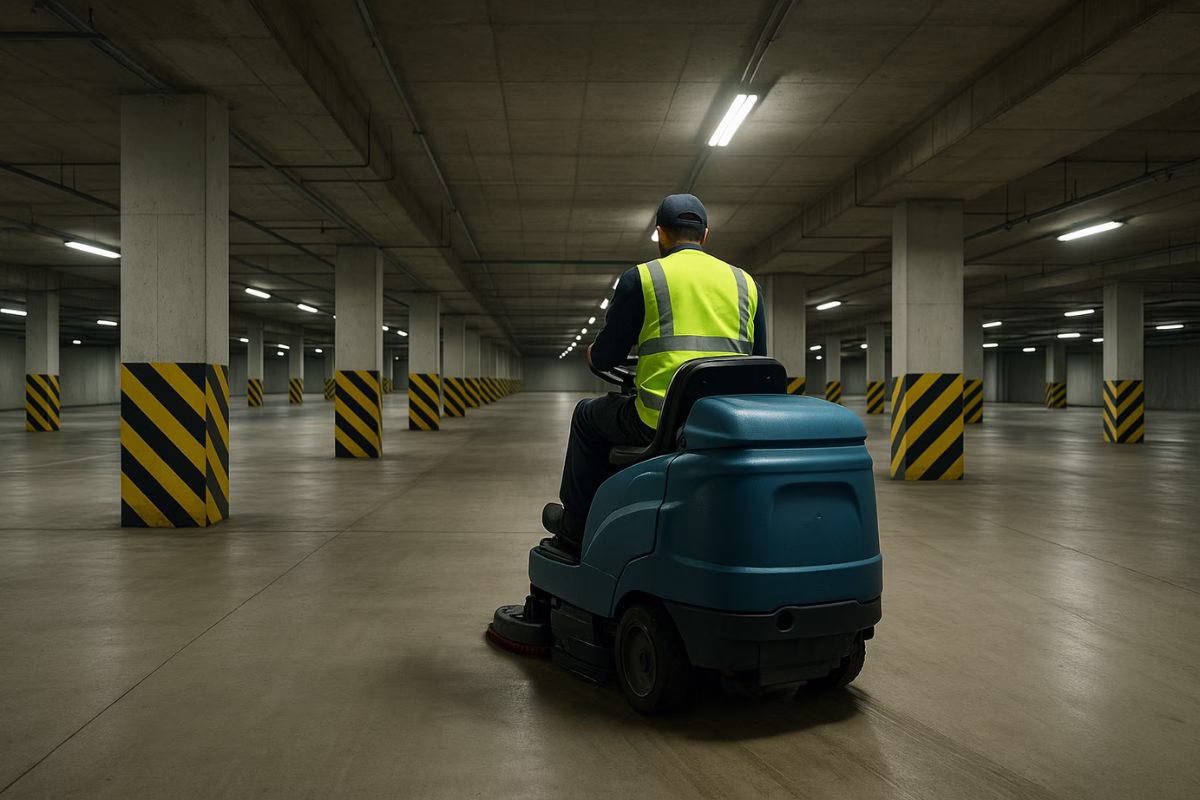 sewa ride on scrubber untuk kantor